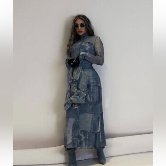 ZARA BLOGGERS FAV PATCHWORK WORK TULLE DRESS - Picture 5 of 14